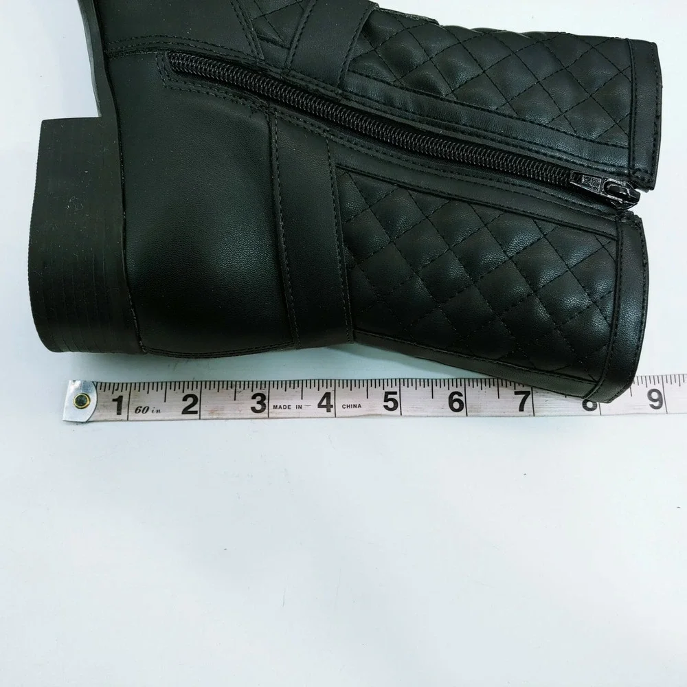 Suzana Santos Shoes Womens Shangai Preto Quilted‎ Ankle Boots Zip Black 9